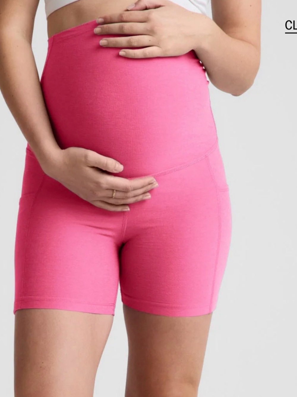 beyond yoga Spacedye™ Keep Pace 5" Maternity Pocket Biker Short . New Unworn